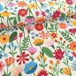 Preview: Canvas - bunte Blumen - weiss